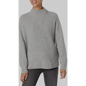 Goodthreads Women's Boucle Shaker Stitch Balloon-Sleeve Gray Heather Sweater XL